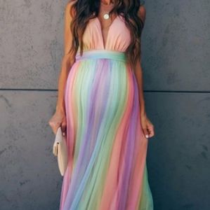 Glamix Maternity Dress Rainbow XL